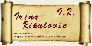 Irina Ripulović vizit kartica
